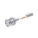 RF Industries Conector BNC Macho de Anillo Plegable para Cable LMR-195, RG-58/U, RG-142, Níquel/ Oro/ Teflón.