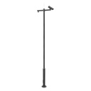 SYSCOM VIDEO Poste Seccionado de 6 Metros / Especializado para la Instalación de Videovigilancia / Incluye Base de Cimentación y Brazo para Cámara PTZ / Color Negro