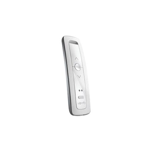 Somfy Control remoto 2 canales para motores de persiana Somfy con señal inalámbrica, instrucciones: sube, baja y detener, con posición favorita programada.