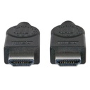 Cable HDMI MANHATTAN, 3 m, HDMI, HDMI, Macho/Macho, Negro