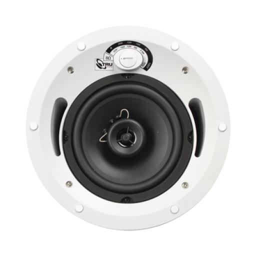 TRUAUDIO Altavoz comercial de 2 vías | 70V /100V | 8 Ohms | montaje en techo | woofer de 6.5 in | 60 Watts |