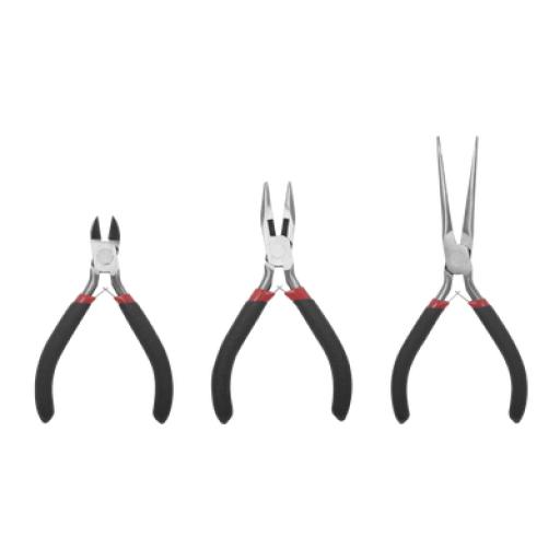 Epcom Juego de 3 Mini Pinzas de Corte de 5". Incluye: Pinza de Punta Redonda, Diagonal y Punta de Aguja.