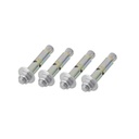 LINKEDPRO BY EPCOM Kit de 4 Piezas de Taquete Tipo Barrenancla con Tornillo de 3/8" X 3" con Taquete de 1/2".