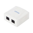LINKEDPRO BY EPCOM Caja de pared con 2 puertos, incluye 2 jacks UTP Cat6A