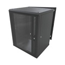 LINKEDPRO BY EPCOM Gabinete Abatible de Pared (Con Marco Trasero) con Rack 19" de 16 Unidades. Ventana de Cristal Templado.