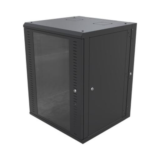 LINKEDPRO BY EPCOM Gabinete Abatible de Pared (Con Marco Trasero) con Rack 19" de 24 Unidades. Ventana de Cristal Templado.