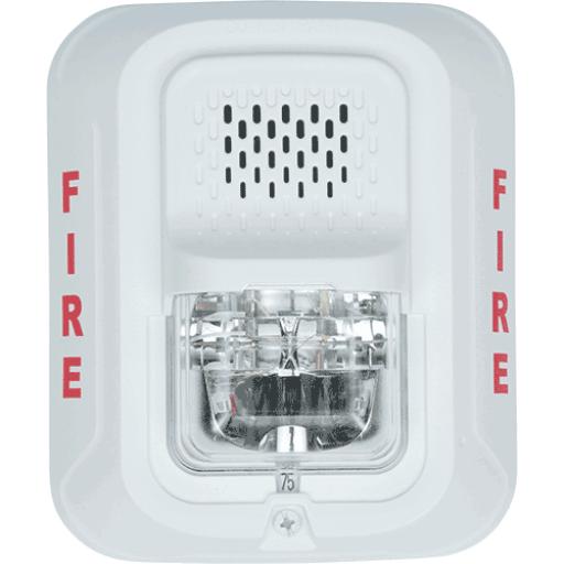 System Sensor Sirena con Lámpara Estroboscópica a 2 Hilos, Montaje en Pared, Color Blanco, Configuración Estroboscópica Seleccionable, Nuevo Diseño Moderno y Elegante y Menor Consumo de Corriente