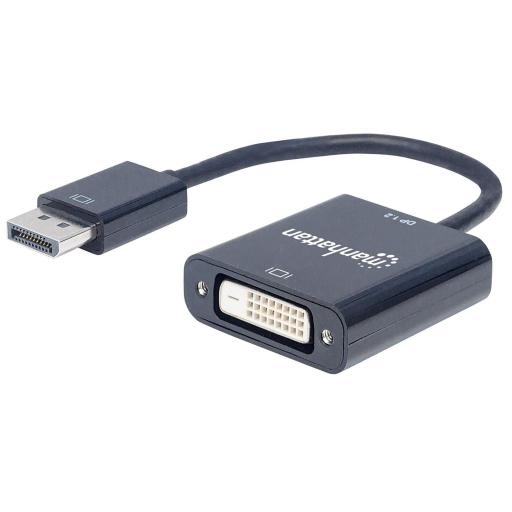 Adaptador DisplayPort 1.2a a DVI-D Manhattan Negro.