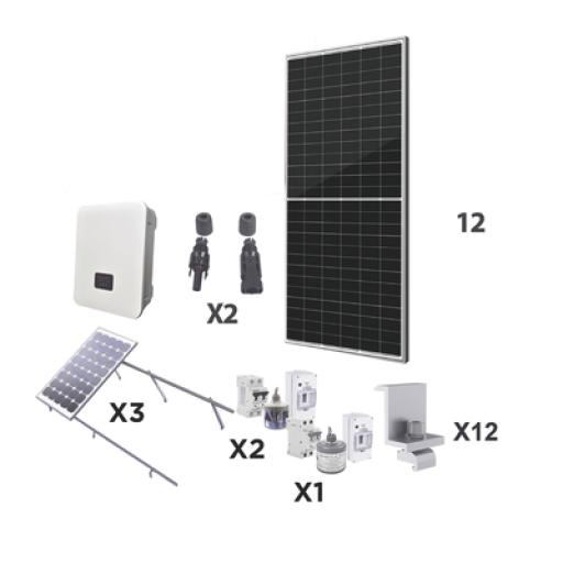 Syscom Kit Solar para Interconexión de 5 KW de Potencia, 220 Vca con Inversor Cadena y Paneles Monocristalinos de 450 W