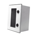 Precision Gabinete de Poliéster IP65 Puerta Transparente, Uso en Intemperie (300 x 400 x 200 mm) con Placa Trasera Interior de Plástico (Incluye Chapa y Llave).