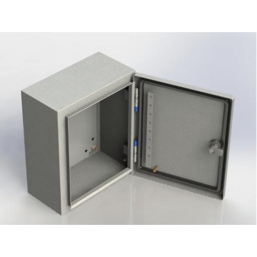 ANCLO Gabinete de Acero, Nema 4 -IP 66 de 25 x 30 x15 cm con Platina y certificado UL.