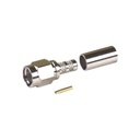 RF Industries Conector SMA Macho Inverso, de Anillo Plegable para RG-58/U, Niquel /Oro /Teflón.