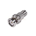 RF Industries Adaptador en Línea de Conector Mini-UHF Hembra a BNC Macho, Níquel/ Oro/ Teflón.