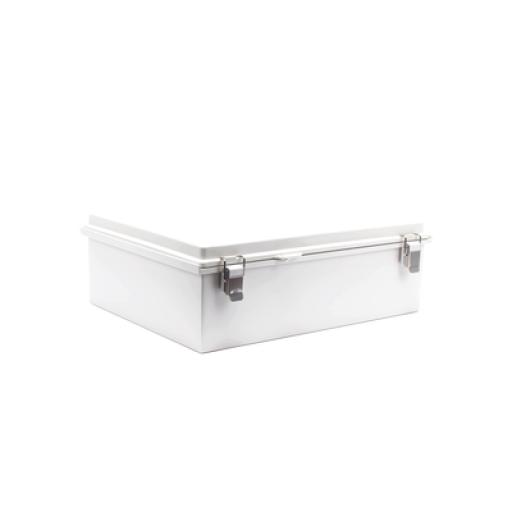 Precision Gabinete de Plástico ABS, Uso en Intemperie IP66 (350 x 460 x 160 mm) Cierre por Broche Inoxidable.