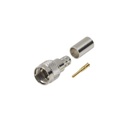 RF Industries Conector Mini-UHF Macho, 50 Ohm de Anillo Plegable para  LMR-240, RG-8/X, 9258, Niquel/ Oro/ Delrin.