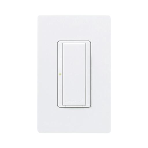 Lutron (RadioRA2) Switch on/off  RRD-8S-DV-WH de doble voltaje, un solo polo 120V/, 8A/, 1/10HP 3A en motores, apaga y enciende iluminación ó motor, NO requiere cable neutro.