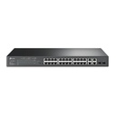 TPLINK Switch PoE+ JetStream SDN Administrable 24 puertos 10/100 Mbps + 2 puertos 10/100/1000 Mbps (Uplink) + 2 puertos SFP (combo 2 RJ45 10/100/1000 Mbps), 250W, administración centralizada OMADA SDN