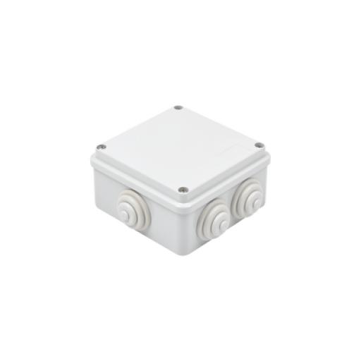 Gewiss Caja de derivación de PVC Auto-extinguible con 6 entradas, tapa atornillada, 100x100x50 MM, (Medidas internas, mayor área permisible para e cable, Para exterior (IP55)