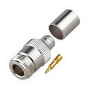 RF Industries Conector N Hembra Inverso de Anillo Plegable para Cables 9913, RG-8/U, LMR-400, Grupo I, Níquel/ Oro/ Teflón.