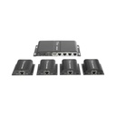 Epcom Kit Divisor y Extensor HDMI (Extender Splitter)  / Divide 1 Fuente HDMI a 4 Pantallas / Extiende la señal HDMI hasta 40 m / Resolución 1080P @ 60 Hz / Cat 6/6a/7 / Cero Latencia / Salida Loop en el Tx / IR / Alimente solo el Tx (PoC).