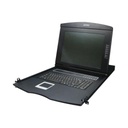 Planet Switch KVM con Monitor de 17"con Teclado y Trackpad para Rack de 1U de Cuatro Postes, 8 Puertos VGA Para Acceder y Controlar Hasta 8 Computadoras Desde una Sola Consola