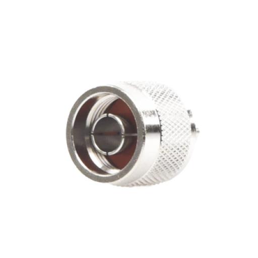 RF Industries Conector N Macho de Anillo Plegable para Cables Coaxiales RG-58/U, RG-142/U, LMR-195, Níquel/ Oro/ Teflón.​