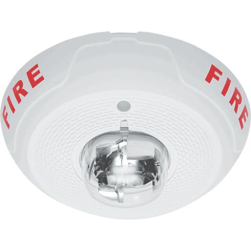 System Sensor Lámpara Estroboscópica para Montaje en Techo, Color Blanco, Nivel de Candelas Seleccionable, Nuevo Diseño Moderno y Elegante y Menor Consumo de Corriente