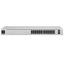 Ubiquiti Networks UniFi Switch USW-24, Capa 2 de 24 puertos 10/100/1000 Mbps + 2 puertos 1G SFP, pantalla informativa