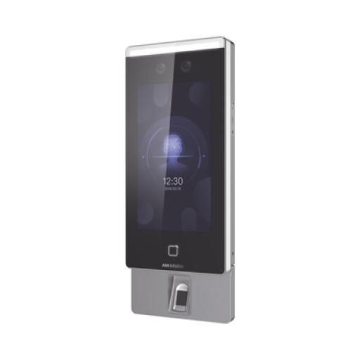 Hikvision Digital Technology Kit de Biométrico Touch Reconocimiento Facial ULTRA Rápido con función de Videoportero  (ambientes no ruidosos) Incluye LECTOR DE HUELLAS / Lectura de Códigos QR / 6,000 usuarios / Alta tecnología Deep Learning