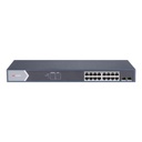Hikvision Digital Technology Switch Gigabit PoE+ / Administrable / 16 puertos 10/100/1000 Mbps PoE+ / 2 puertos SFP / configuración remota desde Hik-ParnerPro / PoE hasta 300 metros / 225 W