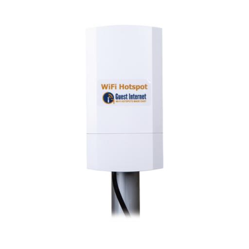 GUEST INTERNET Hotspot inalámbrico 2.4 GHz para exterior, antenas sectorial 8 dBi, Throughput 75 Mbps, ideal para la venta de códigos de acceso a Internet