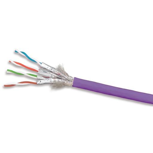 Siemon Bobina de Cable Blindado S/FTP de 4 pares, Cat7A, Inmune a Ruido e Interferencias, LS0H (Bajo humo, Cero Halógenos), Color Violeta, 305 m