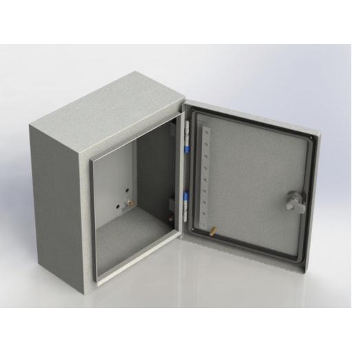 ANCLO Gabinete de Acero, Nema 4 -IP 66 de 40 x 40 x 20 cm con Platina y certificado UL.