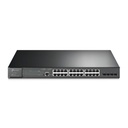 TPLINK Switch L2+ Omada PoE+ / 24 Puertos PoE+ 10/100/1000 Mbps / 4 Puertos SFP 1G / 2 Puertos Consola (RJ45 y microUSB) / Administración Centralizada Omada o Stand-Alone / Multicast IGMP / Calidad de Servicio / Presupuesto PoE 384W / Montaje en Rack