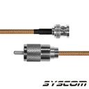 Epcom (1 pza) Jumper con cable RG142, conectores BNC Macho/UHF (PL-259) Macho.