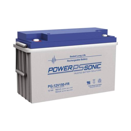 Power-Sonic Batería 12V, 154AH, Para Respaldo, Tecnologías AGM/VRLA, 10-12 Años Vida Útil, Terminales T11, Reconocida UL, Ideal para Sistemas Fotovoltáicos