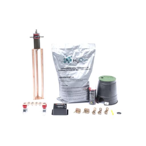 Total Ground Kit de Tierra Física con Electrodo Magnetoactivo de 45 AMP Y Supresor de Picos SOHO