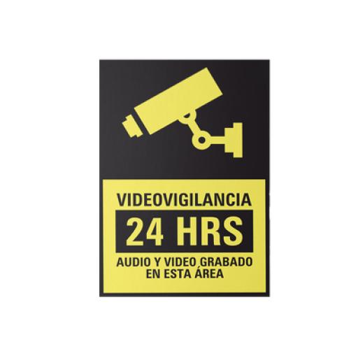[SYSCOM_SYSCALVID/10] Syscom Etiqueta de Videovigilancia en Vinil Adhesivo Mate / Paquete con 10