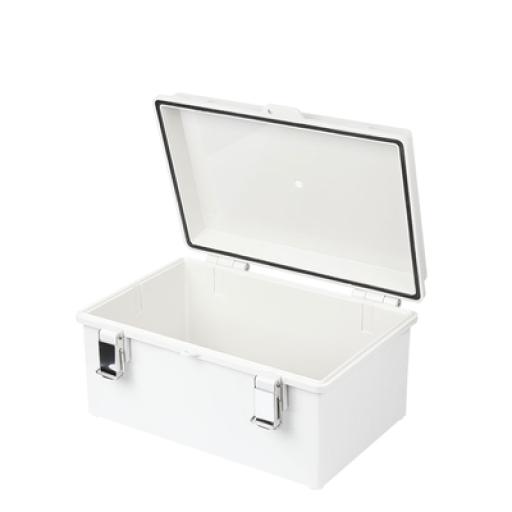 Precision Gabinete de Plástico ABS, Uso en Intemperie IP66 (190 x 290 x 140 mm) cierre por broche Inoxidable.