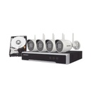 Hikvision Digital Technology Kit IP Inalámbrico 4 Megapixel / NVR 4 Canales / 4 Cámaras Bala para Exterior / 1 HDD de 1 TB / Modo Repetidor