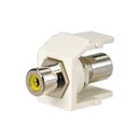Panduit Conector RCA Keystone, con Conector de Paso RCA Amarillo, Módulo Blanco Mate