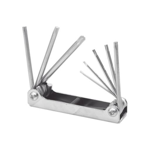 Surtek Juego de 8 llaves hexagonales Torx® tipo navaja, estuche metálico.