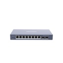 Hikvision Digital Technology Switch Gigabit PoE+ / Administrable / 8 Puertos Gigabit PoE+ / 2 Puertos SFP / Configuración Remota desde Hik-PartnerPro / PoE Hasta 300 Metros / 110 W