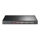 TPLINK Switch PoE+ no Administrable 26 puertos 10/100 Mbps + 2 puertos 10/100/1000 Mbps + 2 puertos SFP, 8 puertos Extensor PoE (hasta 250 m), 250W, diseño para Vigilancia IP