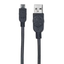 Cable para Dispositivos USB Micro-B Manhattan Negro 0.5 M.