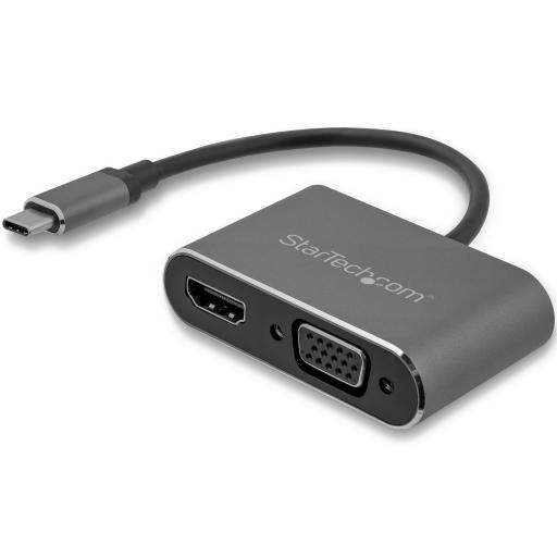 StarTech.com ADAPTADOR USB-C A VGA Y HDMI 2EN1 4K 30HZ GRIS ESPACIAL