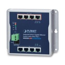Planet Switch Industrial de Múltiple Montaje (Pared, Riel DIN y Magnético), 8 Puertos Gigabit con 4 puertos PoE 802.3at, Hasta 120 W.