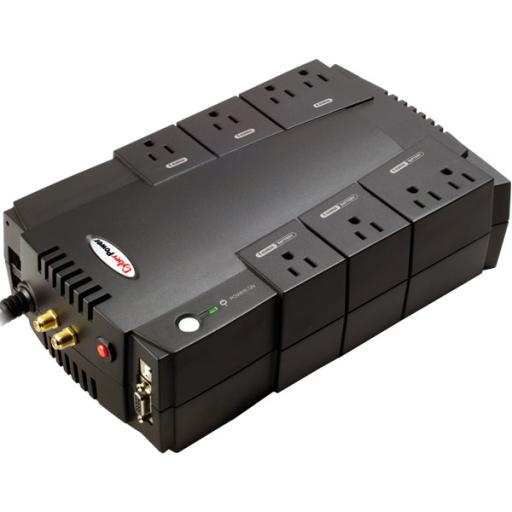 CyberPower UPS de 685 VA/390 W, Topología Línea Interactiva, Entrada 120 Vca NEMA 5-15P, Tipo Gabinete Compacto, Con 8 Tomas NEMA 5-15R