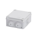 Gewiss Caja de derivación de PVC Auto-extinguible con 6 entradas, tapa y tornillo de media vuelta de 1/4", 100x100x50 MM (Medidas internas, mayor área permisible para el cable, Para exterior (IP55)