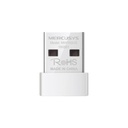 Mercusys Adaptador Inalámbrico N / 150 Mbps 2.4 GHz / 1 antenas Internas / Diseño Portátil / Más Pequeño y Comodo